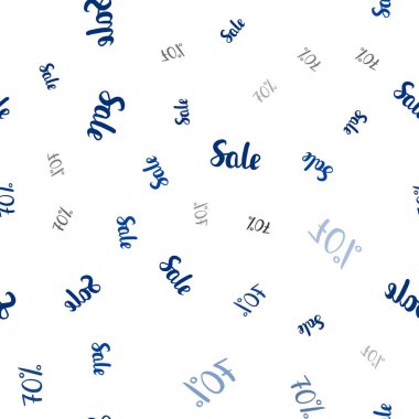 Koyu mavi vektör % 70 satış ile sorunsuz şablonu. Degrade illüstrasyon indirimli beyaz zemin üzerinde imzalar. Reklamlar alışveriş sezon satış için şablon.