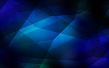 Koyu mavi vektör soyut çokgen desen. Gradyanı olan zarif parlak çokgen çizimi. Broşürünüz için yepyeni bir tasarım..