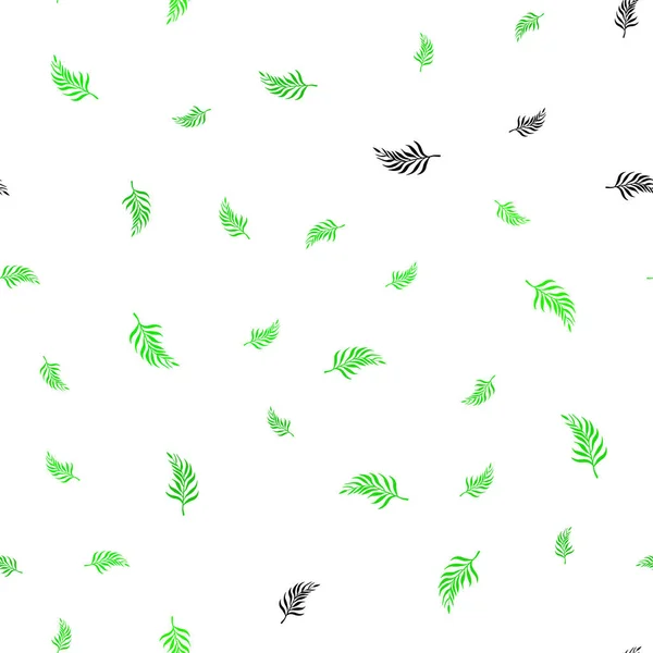 Vecteur Vert Clair Texture Doodle Sans Couture Avec Des Feuilles — Image vectorielle