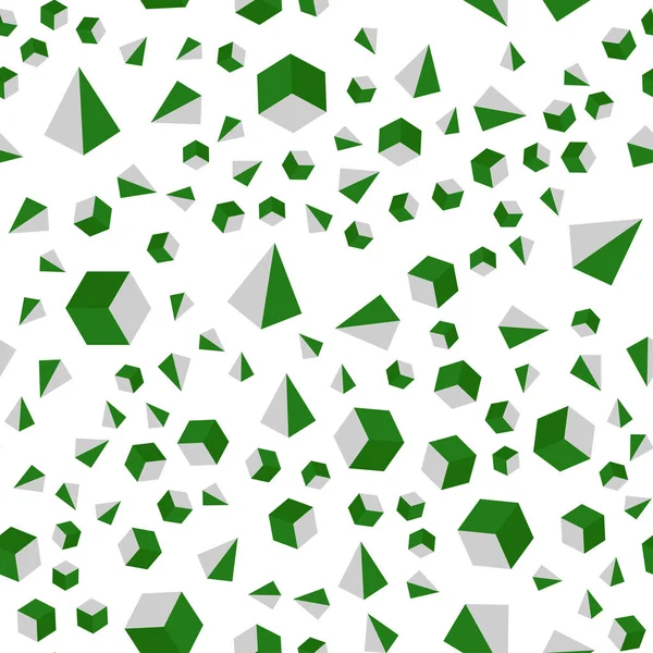 Hellrosa Grüner Vektor Nahtlos Isometrischer Hintergrund Mit Dreiecken Würfeln Abstrakte — Stockvektor