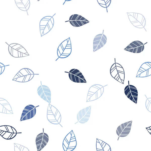 Fond Naturel Sans Couture Vecteur Bleu Clair Avec Des Feuilles — Image vectorielle