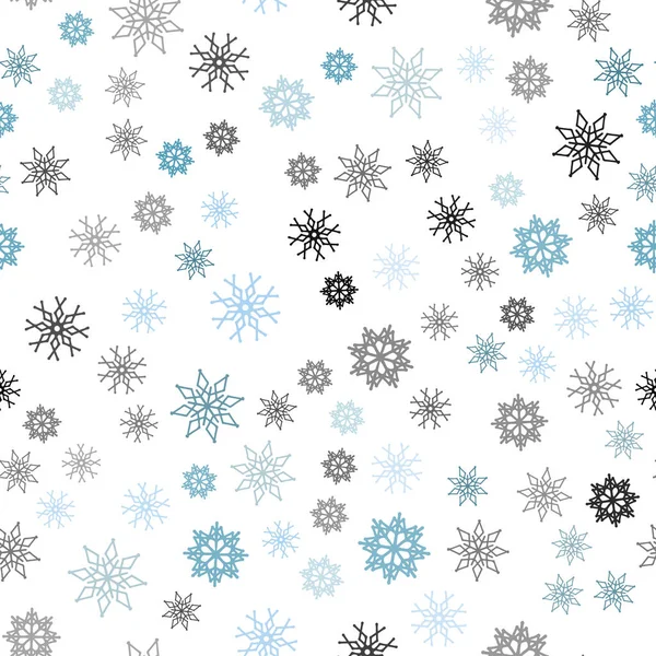 Light Blue Vector Seamless Texture Colored Snowflakes Modern Geometrical Abstract — Stock Vector