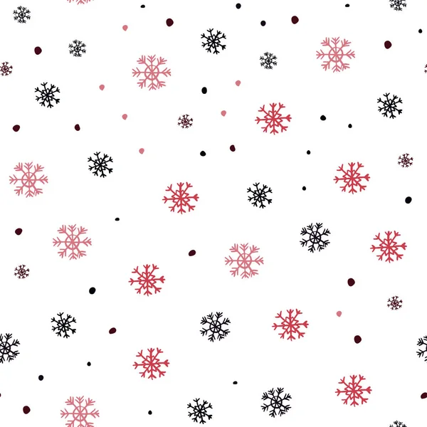 Dark Red Vector Seamless Layout Bright Snowflakes Shining Colorful Illustration — Stock Vector