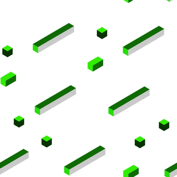 正方形スタイルでシームレスに 等尺性のパターンを光緑ベクトル 四角形で抽象的なグラデーションのイラスト トレンディなファブリック 壁紙のパターン — ストックベクタ