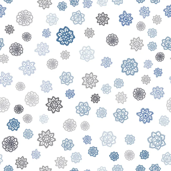 Modèle Sans Couture Vecteur Bleu Foncé Avec Flocons Neige Noël — Image vectorielle