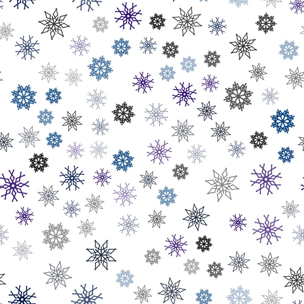 Modèle Sans Couture Vecteur Bleu Foncé Avec Flocons Neige Noël — Image vectorielle
