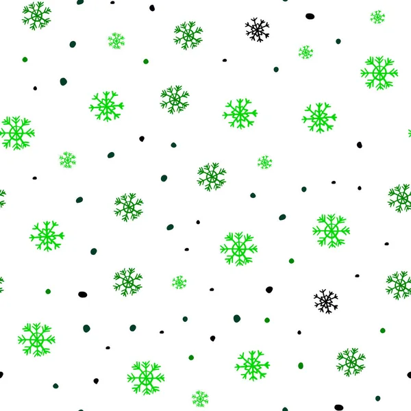 Σκούρο Πράσινο Διάνυσμα Χωρίς Ραφή Πρότυπο Χριστούγεννα Νιφάδες Χιονιού Λάμπει — Διανυσματικό Αρχείο