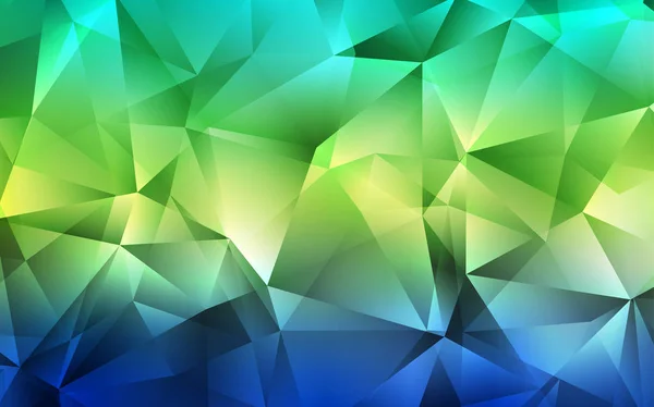 Hellblauer Grüner Vektorhintergrund Mit Dreiecken Dekorative Gestaltung Abstrakten Stil Mit — Stockvektor