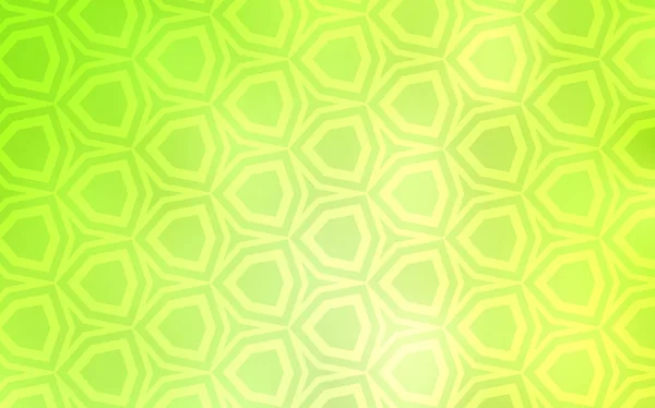 Verde Claro Cubierta Vector Amarillo Con Conjunto Hexágonos Ilustración Con — Vector de stock