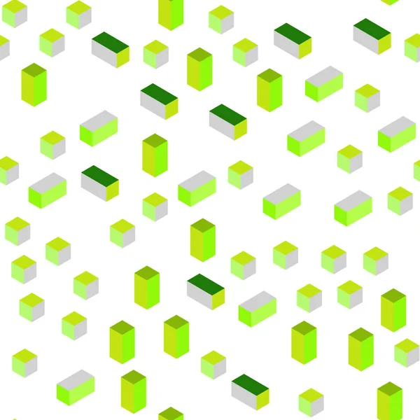 Açık Yeşil Sarı Vektör Kesintisiz Izometrik Rhombus Şablonuyla Dikdörtgenler Kareler — Stok Vektör