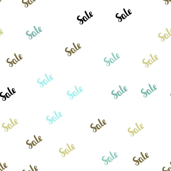 Light Green Yellow Vector Seamless Pattern Sale Signs Illustration Signs — Stock Vector