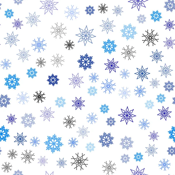 Plantilla Sin Costura Vector Azul Oscuro Con Copos Nieve Hielo — Vector de stock