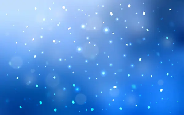 Hellblaue Vektortextur Mit Farbigen Schneeflocken Schnee Auf Verschwommenem Abstrakten Hintergrund — Stockvektor
