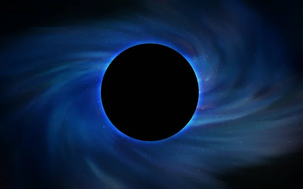 ブラック ホールで青いベクトル カバーを光星雲 ブラック ホールと宇宙のスタイルで装飾的なデザイン ブラックフラ イデーのスーパー販売の背景 — ストックベクタ