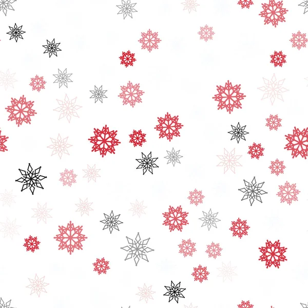 Light Red Vector Seamless Layout Bright Snowflakes Snow Blurred Abstract — Stock Vector