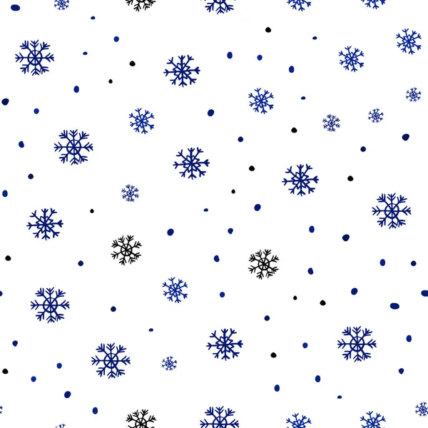 Patrón Inconsútil Vector Azul Oscuro Con Copos Nieve Navidad Copos — Archivo Imágenes Vectoriales