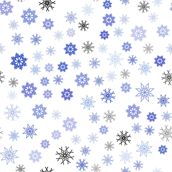 Světle Modrý Vektor Bezproblémové Rozložení Jasně Sněhové Vločky Dekorativní Svítící — Stockový vektor