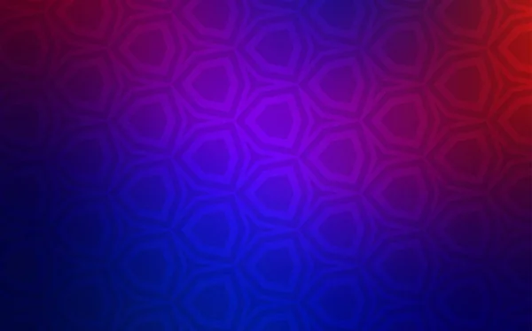 Azul Claro Diseño Vectorial Rojo Con Formas Hexagonales Fondo Desenfoque — Vector de stock