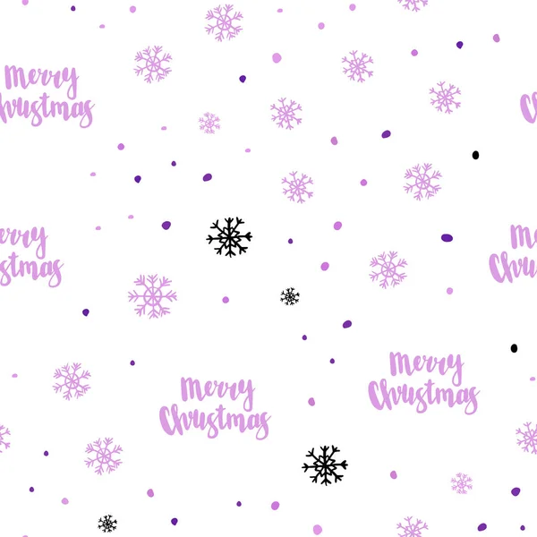 Luz Púrpura Vector Patrón Sin Costura Con Copos Nieve Navidad — Vector de stock