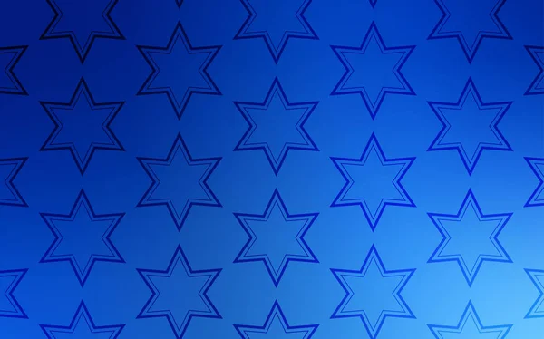 浅蓝色矢量布局与明亮的星星 在模糊的抽象背景上的星星与梯度 包装礼品的图案 — 图库矢量图片