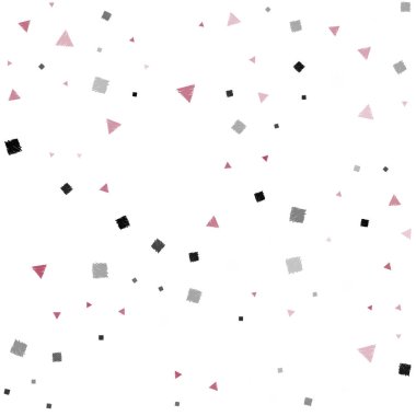 Hafif pembe, kırmızı vektör daireler ile poligonal tarzı ile seamless modeli. Glitter soyut illüstrasyon küre, kareler, satırları ile. Kartvizit, Web siteleri için şablon.