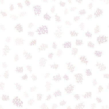 Hafif pembe vektör yapraklar, dallar ile sorunsuz doğal arka. Renkli resimde doodle tarzı yapraklar, dallar ile. Duvar kağıdı, kumaş üreticileri için modaya uygun bir tasarım.
