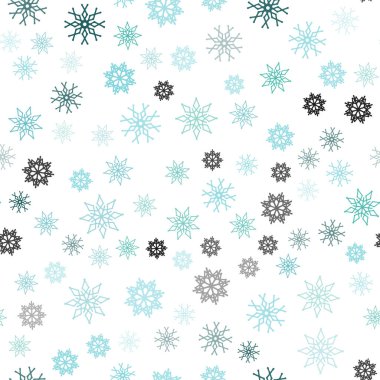 Xmas kar taneleri ile sorunsuz arka plan ışık mavi vektör. Bulanık arka plan gradyan ile kar. Desen tasarım pencere panjur, perdeler.