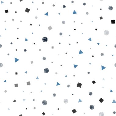 Hafif mavi vektör daireler, çizgiler, dikdörtgenler ile sorunsuz düzeni. Daireler, çizgiler, rhombus renkli gradyan ile. Desen tasarım pencere panjur, perdeler.