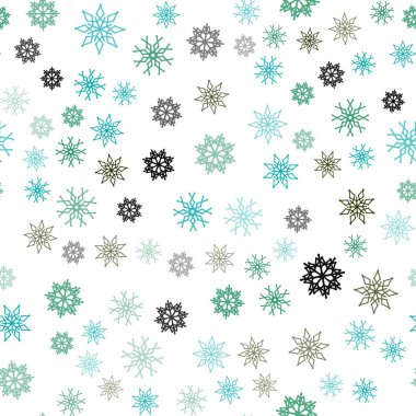 Açık mavi, yeşil vektör sorunsuz kapak güzel kar taneleri ile. Modern geometrik soyut Illustration kristalleri ile buz. Kartvizit, Web siteleri için şablon.