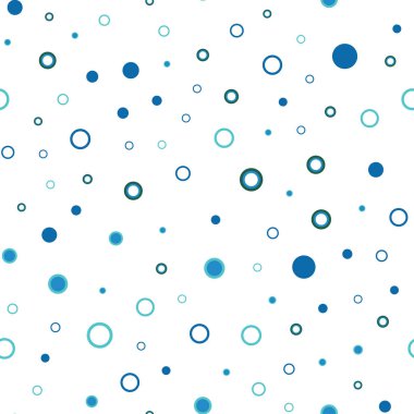Koyu mavi noktalar ile sorunsuz kapak vektör. Soyut illüstrasyon renkli baloncuklar doğa tarzı ile. Tekstil, kumaş, duvar kağıtları için tasarım.