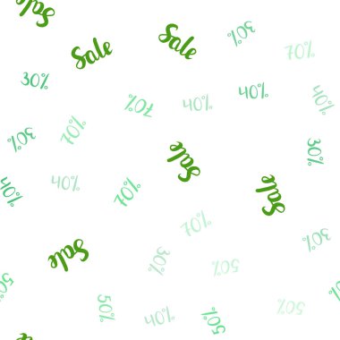 Işık yeşil vektör % 30, % 40, % 50 indirim ile sorunsuz düzeni. Soyut illüstrasyon renkli gradyan sembolleri satış ile. Süper satış siyah Cuma için zemin.