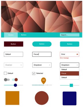 Üçgenler ile karanlık çok renkli vektör stil rehberi. Basit malzeme tasarım kiti ile üçgen renkli mozaik. Sen-ebilmek kullanma için açılış sayfaları bu şablonu.
