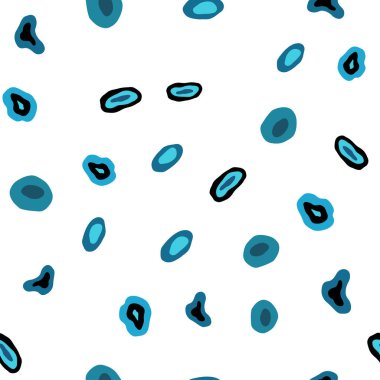 Hafif mavi vektör daire şekilleri ile sorunsuz düzeni. Renkli gradyan ile arka plan üzerinde bulanık kabarcıklar. Desen için modaya uygun Kumaş, duvar kağıtları.