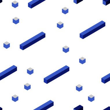Koyu mavi dikdörtgenler ile kesintisiz, izometrik arka plan vektör. Dikdörtgenler renkli gradyan ile arka plan üzerinde. Desen tasarım kumaş, duvar kağıtları.