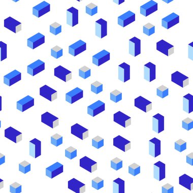 Pembe ışık, vektör kesintisiz, izometrik zemin rhombus ile mavi. İllüstrasyon renkli dikdörtgenler dizi. Desen tasarım kumaş, duvar kağıtları.