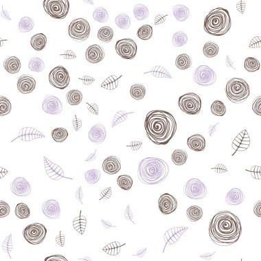 Koyu pembe, sarı yaprak ve çiçek ile Dikişsiz soyut desen vektör. Renkli resimde doodle tarzı yaprakları, çiçekleri ile. Desen tasarım kumaş, duvar kağıtları.