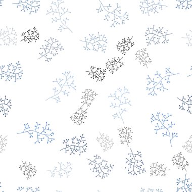 Koyu mavi vektör sorunsuz doodle desen dalları ile. Glitter soyut illüstrasyon yaprakları ve dalları ile. Kartvizit, Web siteleri için şablon.