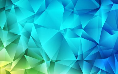 Açık mavi, yeşil vektör doku üçgen tarzı. Üçgenler ile soyut tarzda dekoratif tasarım. En iyi tasarım, reklam, poster, afiş için.