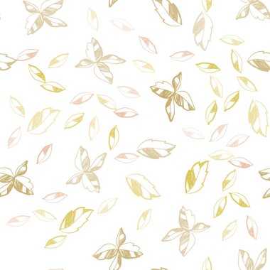 Pembe ışık, vektör Dikişsiz doğal desen yaprakları ile sarı. gradyan ile zarif doğal desen yapraklarda. Kartvizit, Web siteleri için şablon.