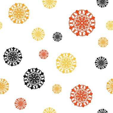 Işık kırmızı, sarı vektör sorunsuz düzeni ile parlak kar taneleri. Modern geometrik soyut Illustration kristalleri ile buz. Duvar kağıdı, kumaş üreticileri için modaya uygun bir tasarım.