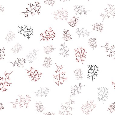Koyu kırmızı vektör sorunsuz doodle doku dalları ile. Parlayan illüstrasyon yaprakları ve dalları ile renkli. Tekstil, kumaş, duvar kağıtları için tasarım.
