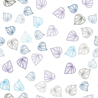 Açık mavi, yeşil vektör sorunsuz doodle doku yaprakları ile. Doodle yaprakları gradyan ile Origami tarzında Illustration. Desen tasarım kumaş, duvar kağıtları.