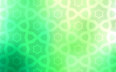 Işık yeşil vektör kapak ile küçük ve büyük yıldız. Bulanık arka plan gradyan ile üzerinde yıldız. Hediye sarma deseni.