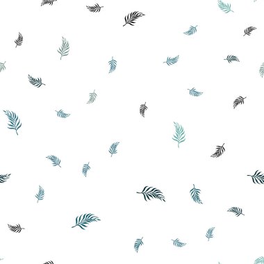 Açık mavi vektör yaprak ile sorunsuz doğal çizimleri. Bulanık tarzı ile yaratıcı şekilde bırakır. Desen için modaya uygun Kumaş, duvar kağıtları.