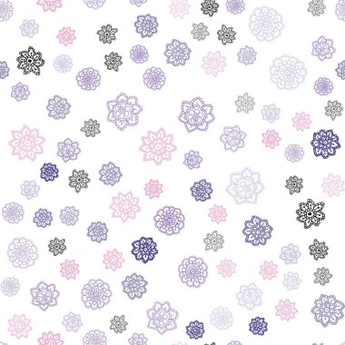 Hafif mor vektör Noel kar taneleri ile seamless modeli. Kristalleri ile glitter soyut Illustration buz. Tekstil, kumaş, duvar kağıtları için tasarım.