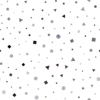 Açık mavi, kırmızı vektör sorunsuz doku poli tarzı daireler ile ile küpleri. Çizgiler, noktalar, küpleri ile soyut tarzda dekoratif tasarım. Duvar kağıdı, kumaş üreticileri için modaya uygun bir tasarım.