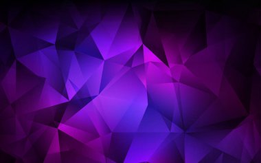 Koyu pembe, mavi poligonal tarzı desen vektör. İllüstrasyon renkli üçgenler dizi. İşletme reklam, kitapçıklar, broşürler için desen