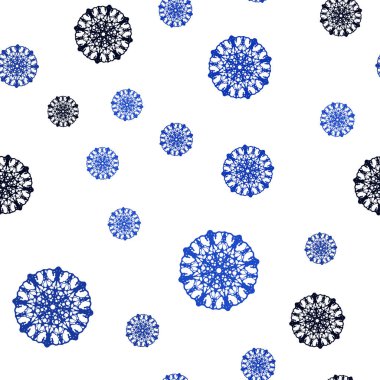 Koyu mavi renkli kar taneleri ile sorunsuz doku vektör. Parlayan illüstrasyon kar Noel tarzı ile renkli. Tekstil, kumaş, duvar kağıtları için tasarım.