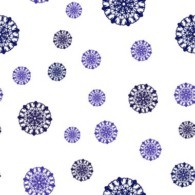 Koyu pembe, mavi parlak kar taneleri ile sorunsuz düzen vektör. Dekoratif illüstrasyon kar soyut şablonundaki ile parlayan. Desen tasarım pencere panjur, perdeler.