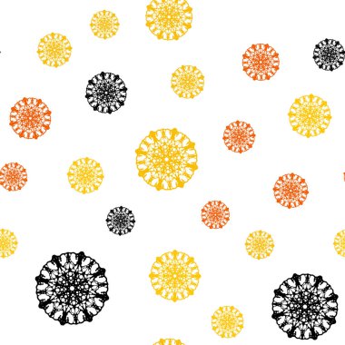 Işık turuncu vektör buz kar taneleri sorunsuz şablonu. Parlayan illüstrasyon kar Noel tarzı ile renkli. Kartvizit, Web siteleri için şablon.